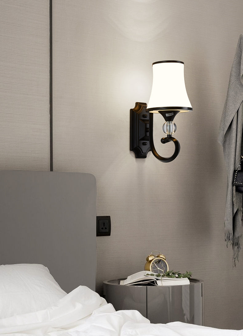 1-Licht geometrische Wandleuchten moderne einfache Style-Glas-Wandbeleuchtung in Schwarz