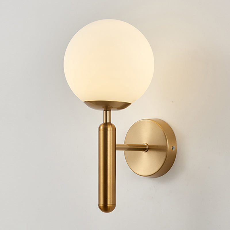 1-licht ronde wand SCONCE Moderne eenvoudige stijl glazen wandverlichting in zwart en goud