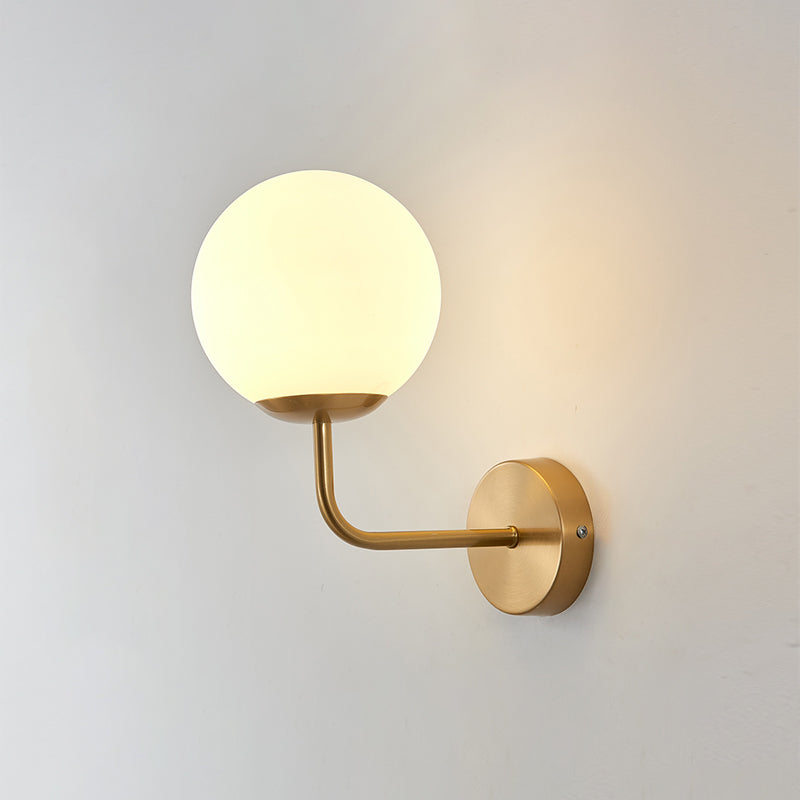 1-licht ronde wand SCONCE Moderne eenvoudige stijl glazen wandverlichting in zwart en goud