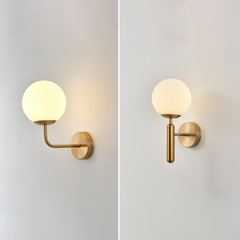 1-licht ronde wand SCONCE Moderne eenvoudige stijl glazen wandverlichting in zwart en goud