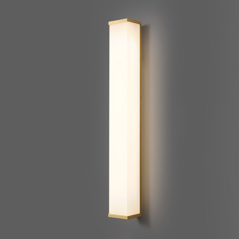 Modern Simple Style Retangular Shade Wall Sconce Metal and Glass 1 Light Sconces in Black Finish