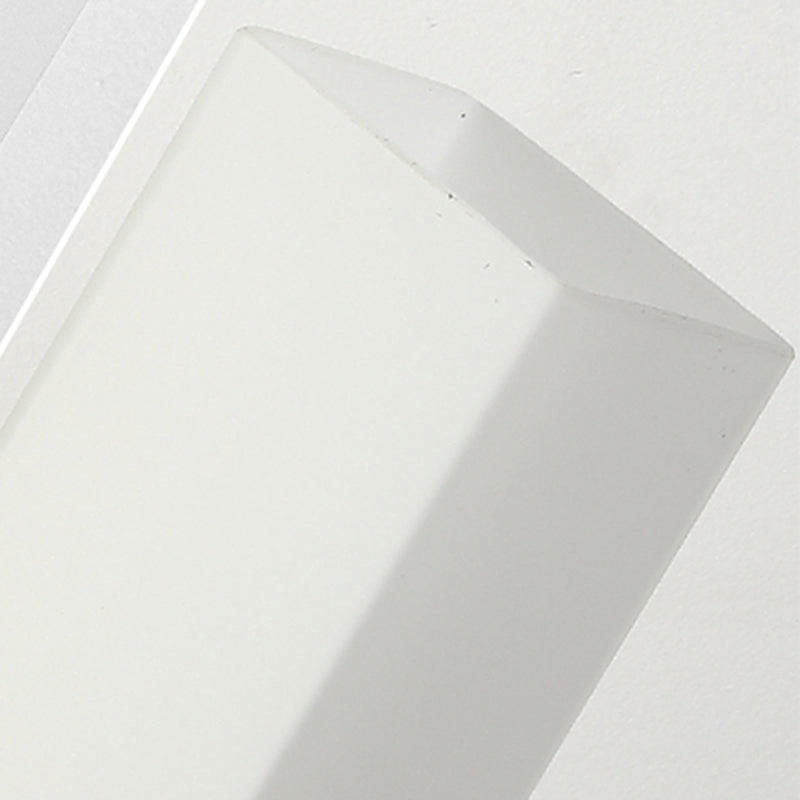 Modern Simple Style Retangular Shade Wall Sconce Metal and Glass 1 Light Sconces in Black Finish