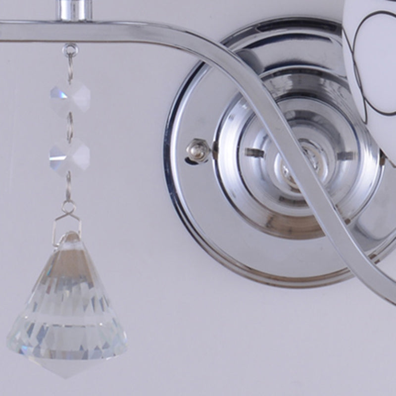 1-licht ronde wand SCONCE Moderne eenvoudige stijl glazen wandverlichting in zwart en goud