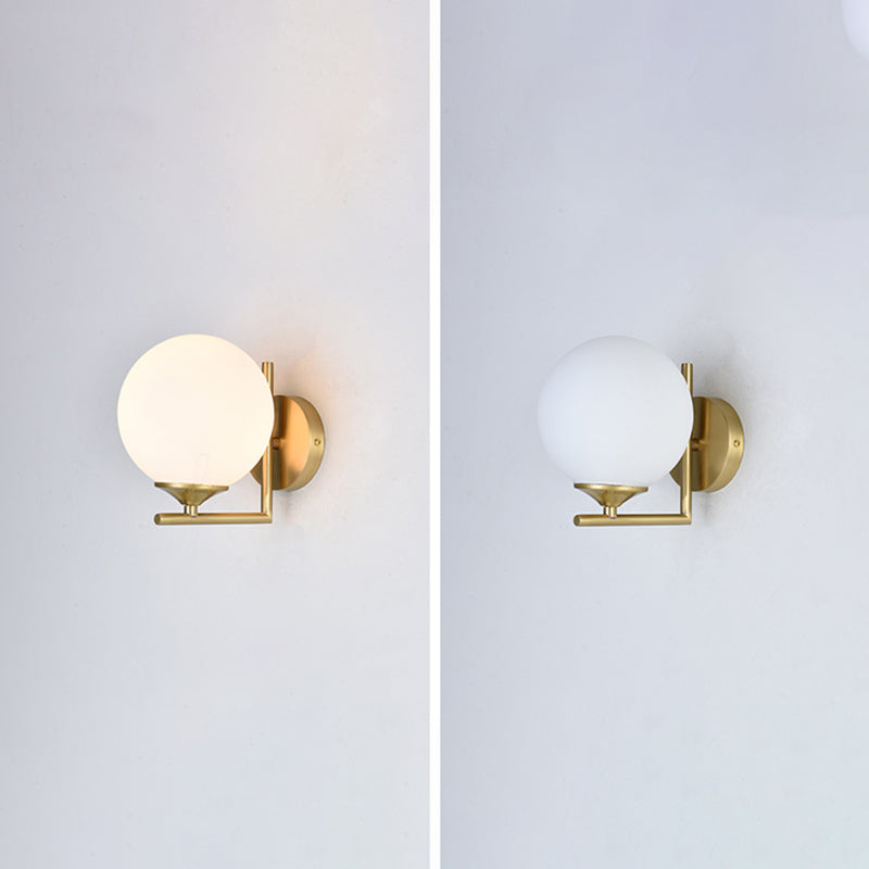 Modern Simple Style Geometric Shade Wall Sconce Metal and Glass 1 Light Sconces in Gold Finish