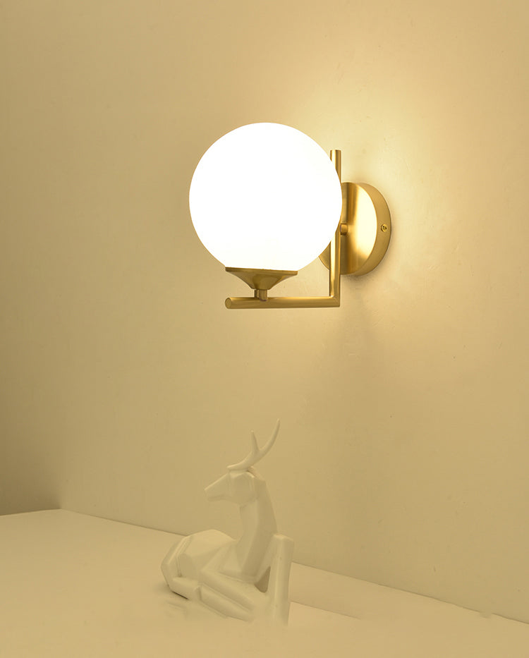 Modern Simple Style Geometric Shade Wall Sconce Metal and Glass 1 Light Sconces in Gold Finish