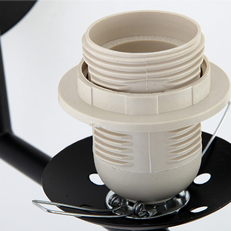 1-Light Round Wall Sconce Modern Simple Style Glass Wall Lighting in Black