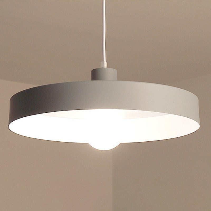 Modern Nordic Macaron Hanging Lamp Wooden Barn Single Pendant Light with Metal Shade