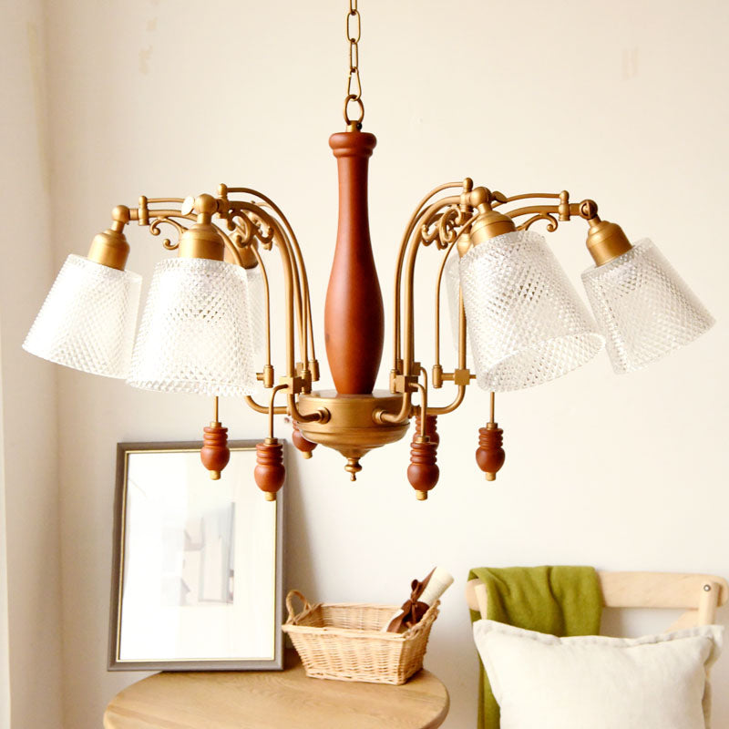 Verjüngter Schlafzimmer Anhänger Kronleuchter traditionelles Opal geätztes Glas 6 Lichter weiß/rot/braun hängen