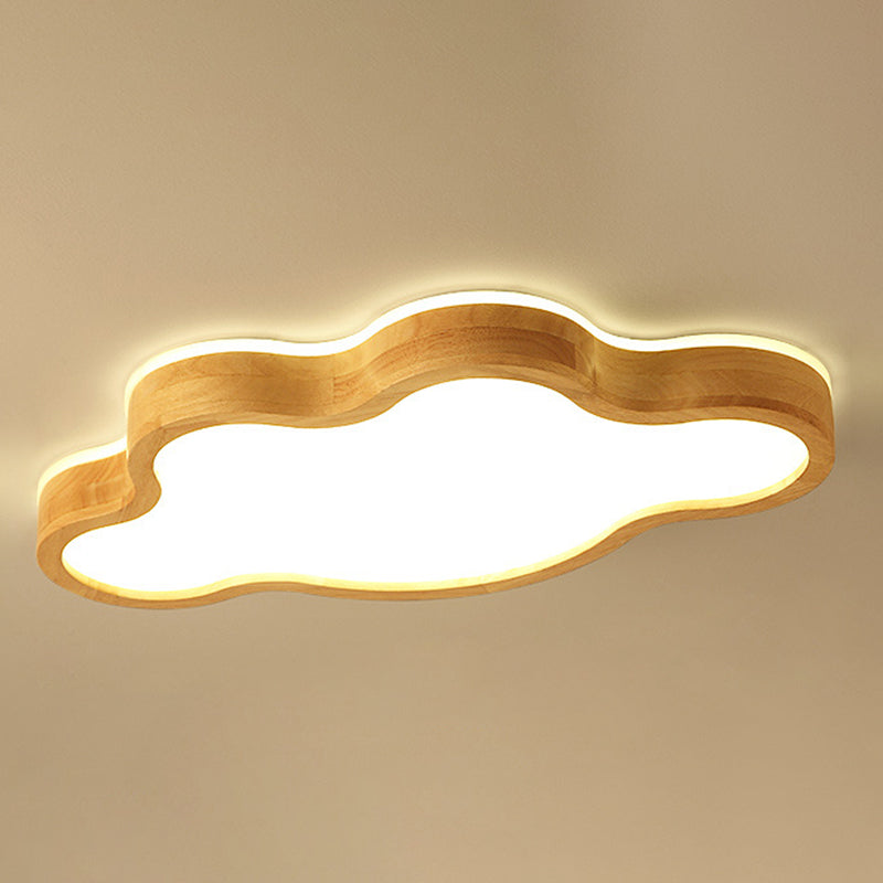 Contemporary Creative Wooden LED Flush Mount Ceiling Light for Living Room