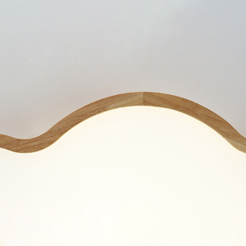 Contemporary Creative Wooden LED Flush Mount Ceiling Light for Living Room