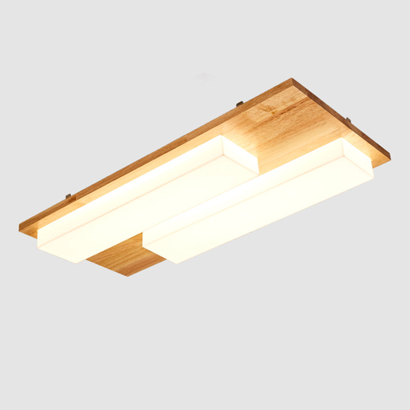 Multi-light Wooden Simplicity LED Ceiling Lamp Flush Mount Ceiling Light for Living Room