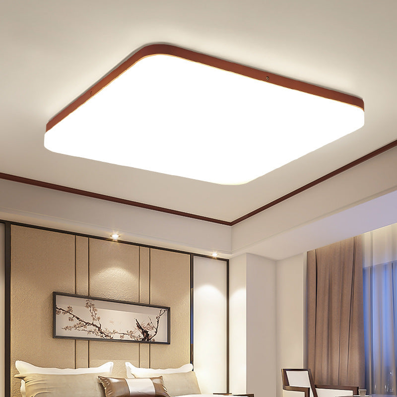 Simple Square Legno Flush Montaggio Soffitto Luce Fissaggio per Bedroom Living Room