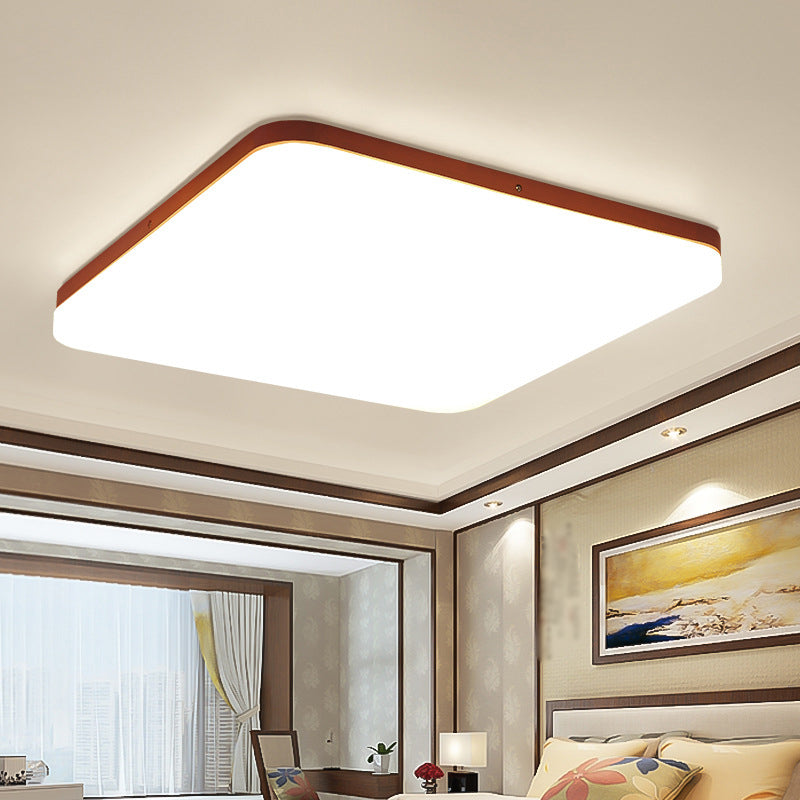 Simple Square Legno Flush Montaggio Soffitto Luce Fissaggio per Bedroom Living Room