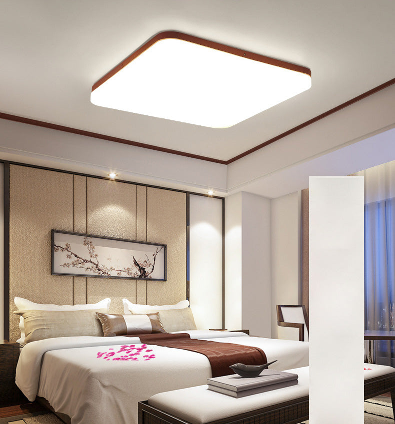 Simple Square Legno Flush Montaggio Soffitto Luce Fissaggio per Bedroom Living Room