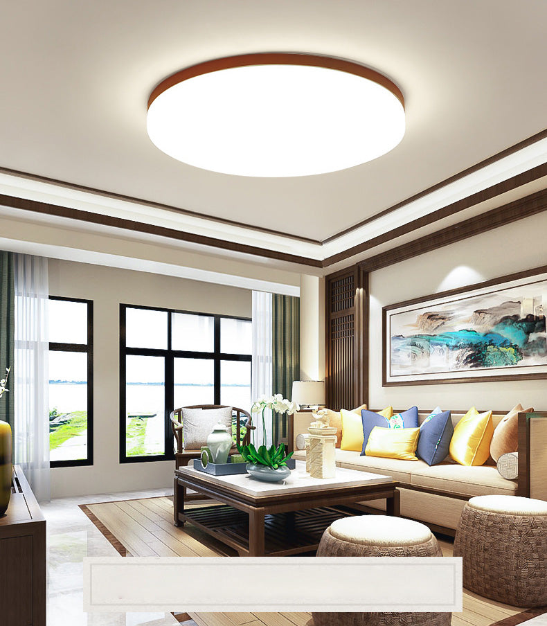 Simple Square Legno Flush Montaggio Soffitto Luce Fissaggio per Bedroom Living Room
