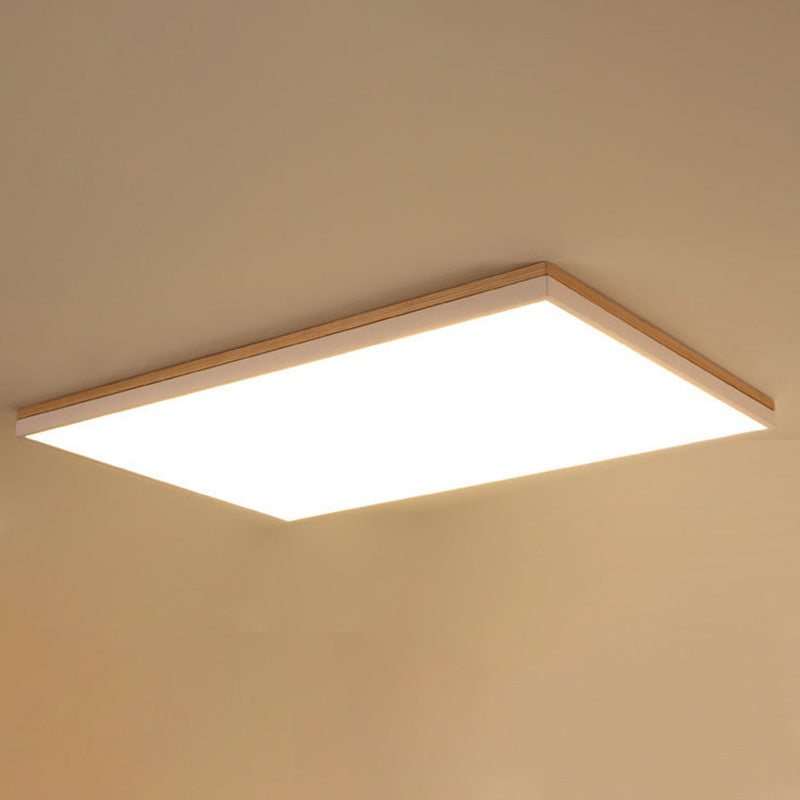 Einfachheit Moderne Holz Deckenmontage Leuchte mit Acryl Schatten für Wohnzimmer