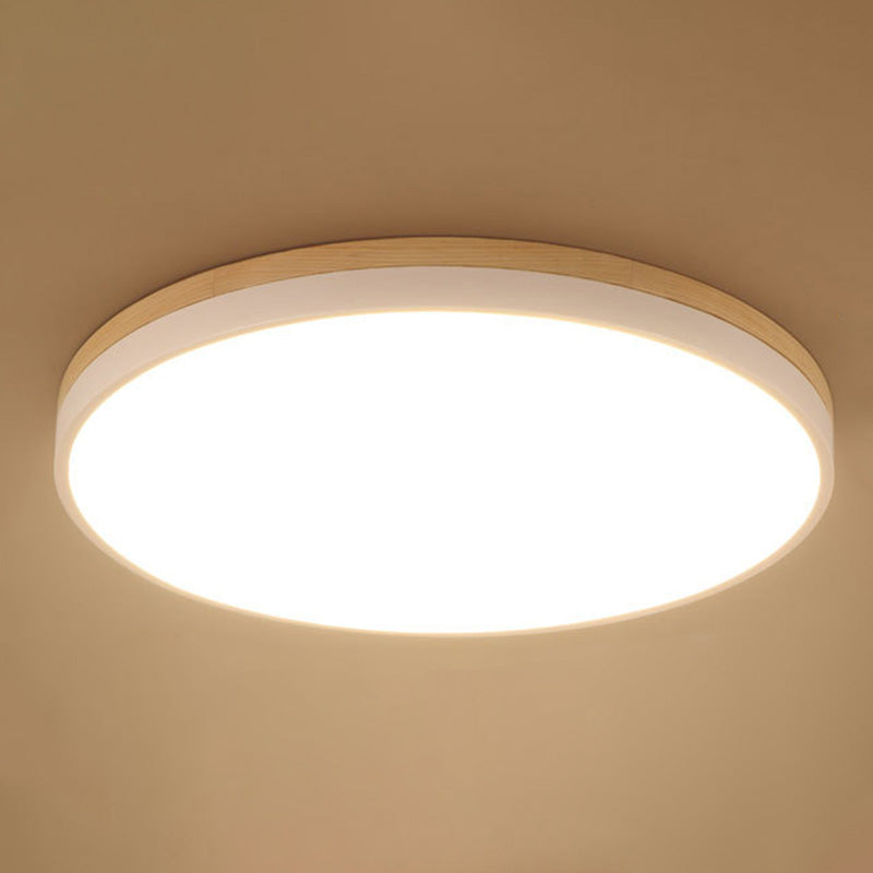 Einfachheit Moderne Holz Deckenmontage Leuchte mit Acryl Schatten für Wohnzimmer