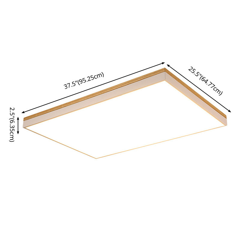 Einfachheit Moderne Holz Deckenmontage Leuchte mit Acryl Schatten für Wohnzimmer