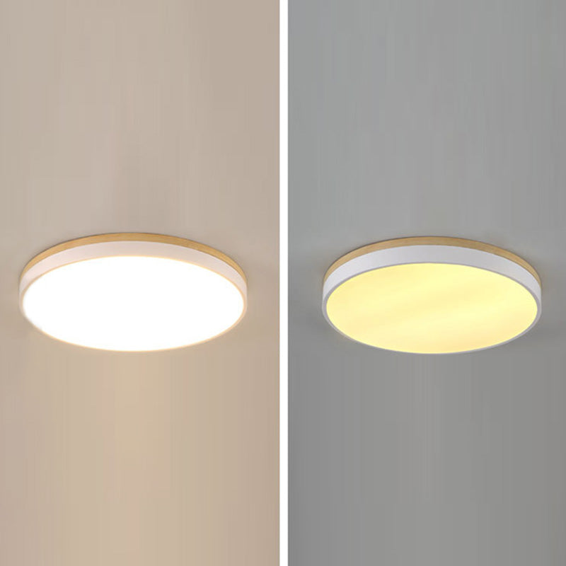 Einfachheit Moderne Holz Deckenmontage Leuchte mit Acryl Schatten für Wohnzimmer