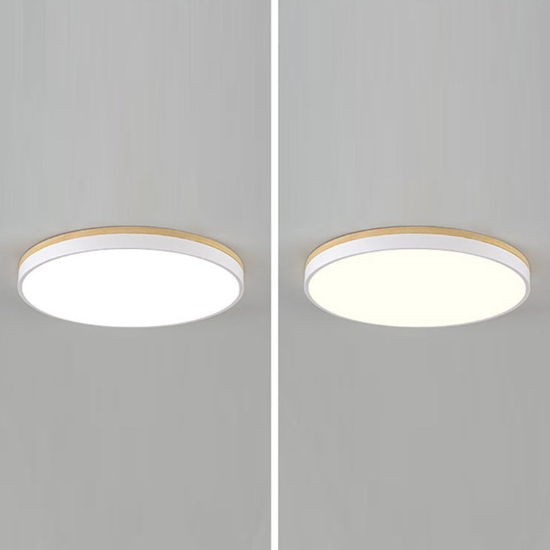 Einfachheit Moderne Holz Deckenmontage Leuchte mit Acryl Schatten für Wohnzimmer