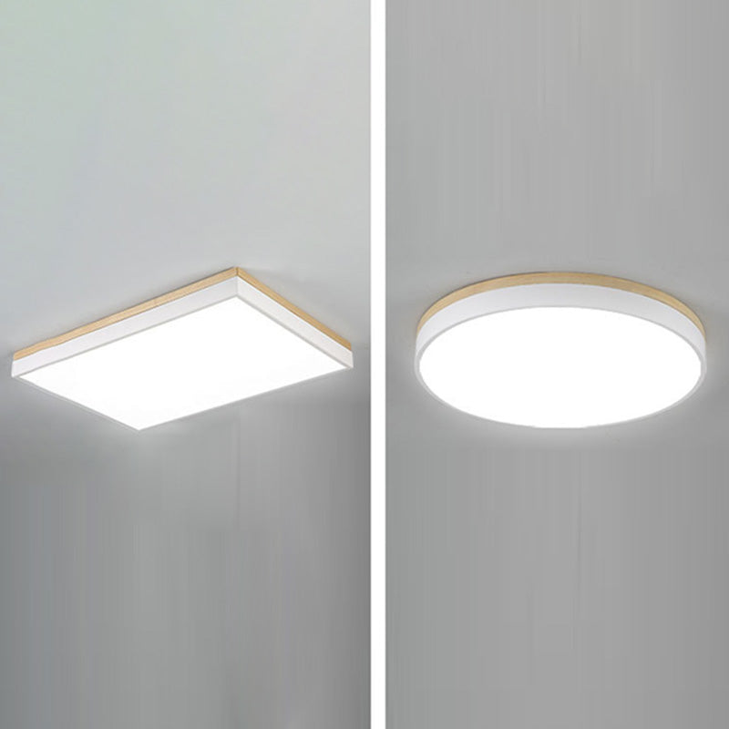 Einfachheit Moderne Holz Deckenmontage Leuchte mit Acryl Schatten für Wohnzimmer