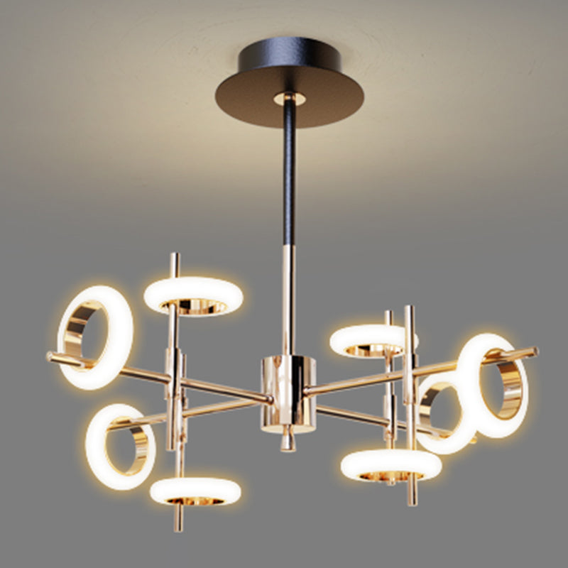 Style moderne simplicité lustre LED Light acrylique Pendant le pendentif rond pour le salon