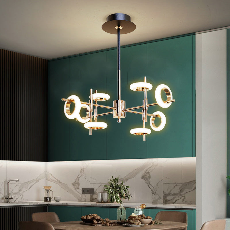 Style moderne simplicité lustre LED Light acrylique Pendant le pendentif rond pour le salon