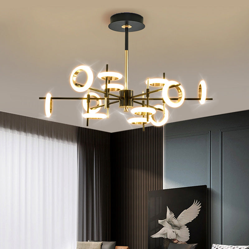 Style moderne simplicité lustre LED Light acrylique Pendant le pendentif rond pour le salon