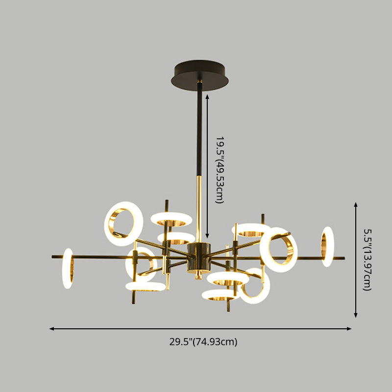 Style moderne simplicité lustre LED Light acrylique Pendant le pendentif rond pour le salon