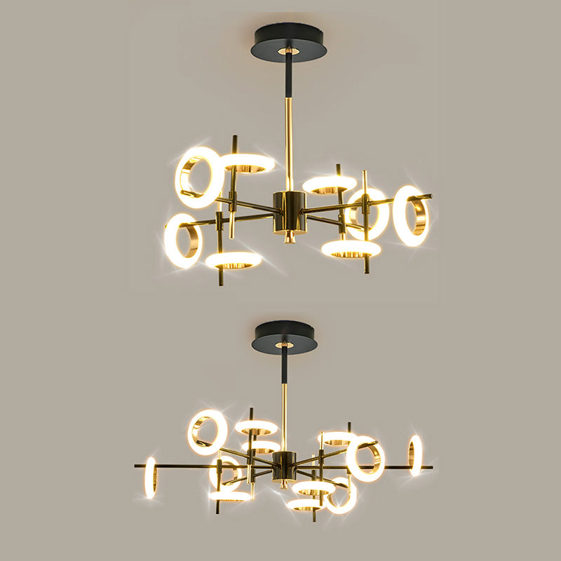 Style moderne simplicité lustre LED Light acrylique Pendant le pendentif rond pour le salon