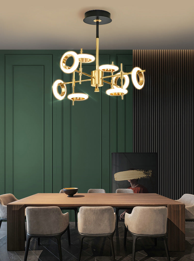 Style moderne simplicité lustre LED Light acrylique Pendant le pendentif rond pour le salon