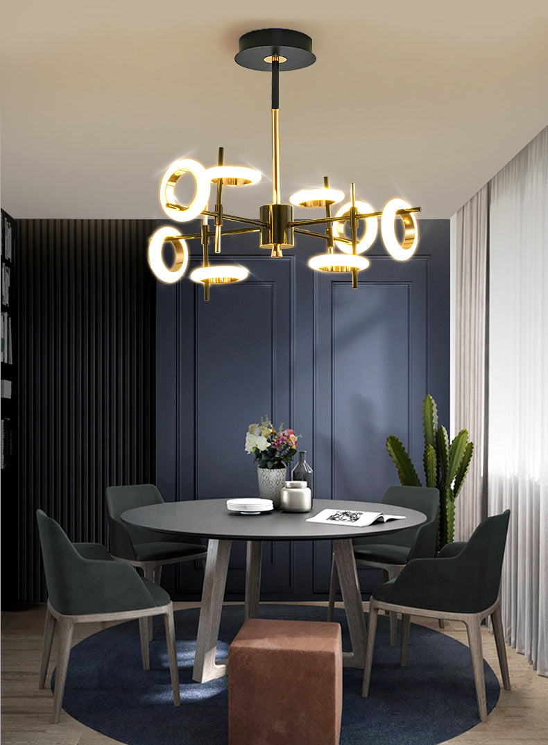 Style moderne simplicité lustre LED Light acrylique Pendant le pendentif rond pour le salon