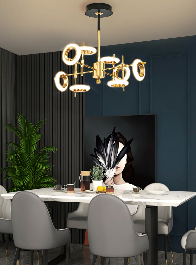 Style moderne simplicité lustre LED Light acrylique Pendant le pendentif rond pour le salon