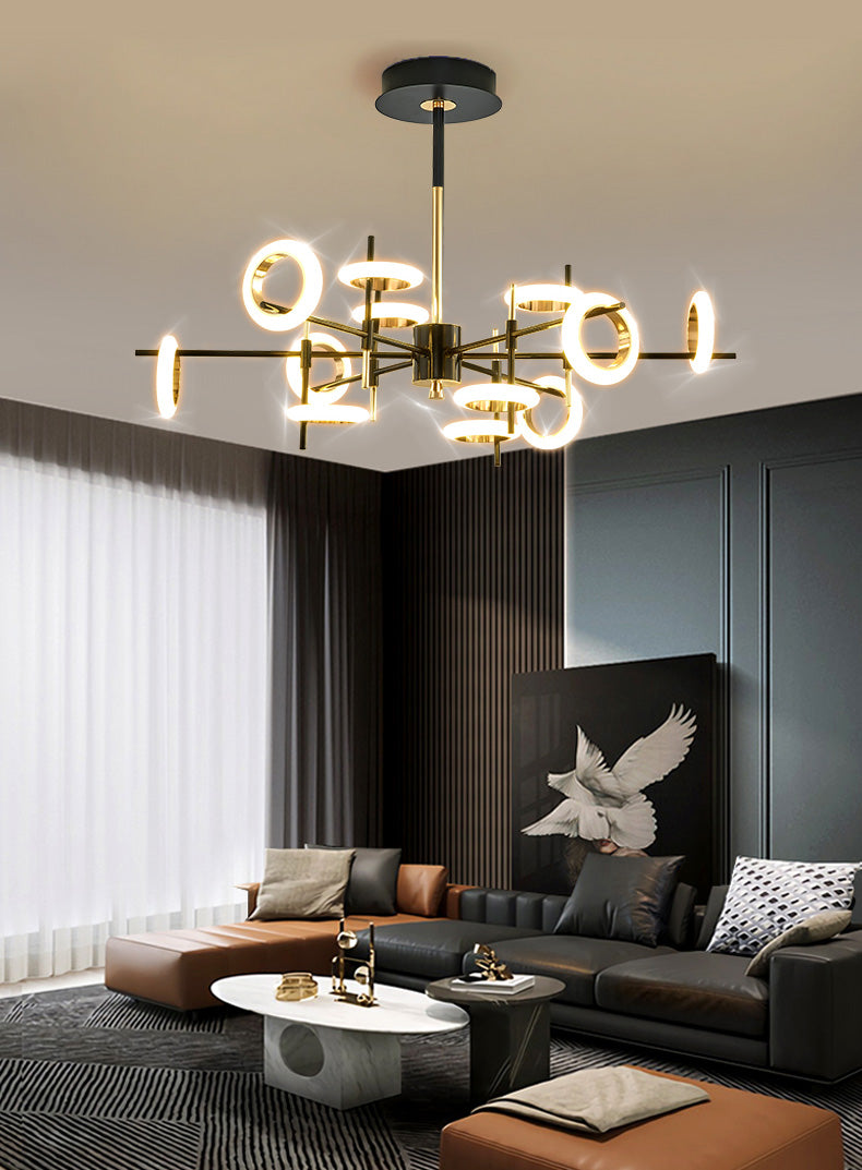 Style moderne simplicité lustre LED Light acrylique Pendant le pendentif rond pour le salon
