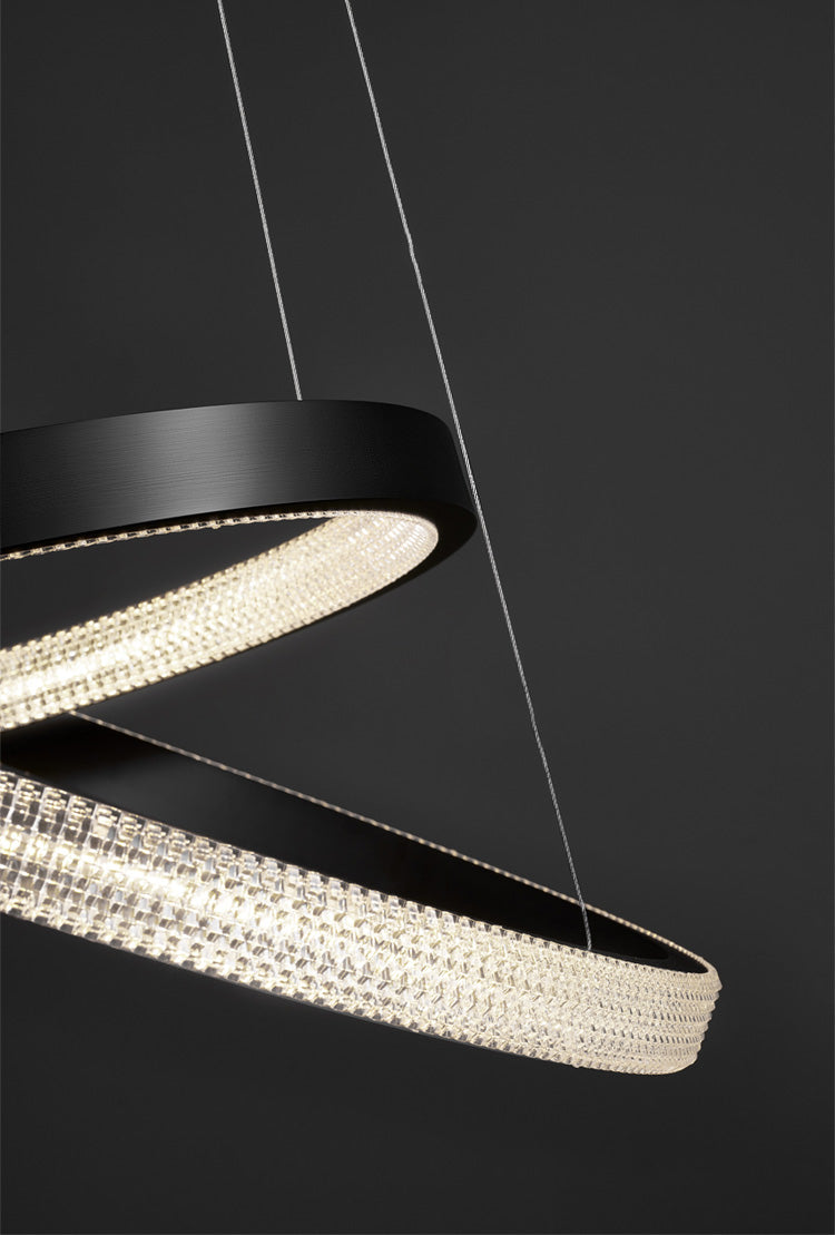 Clear Acrylic Shade Minimalist Suspension Light for Living Room Dinning Room