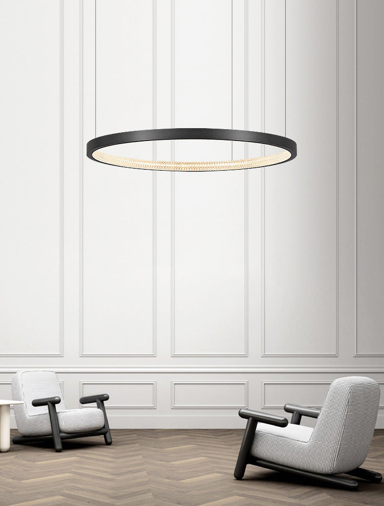 Clear Acrylic Shade Minimalist Suspension Light for Living Room Dinning Room