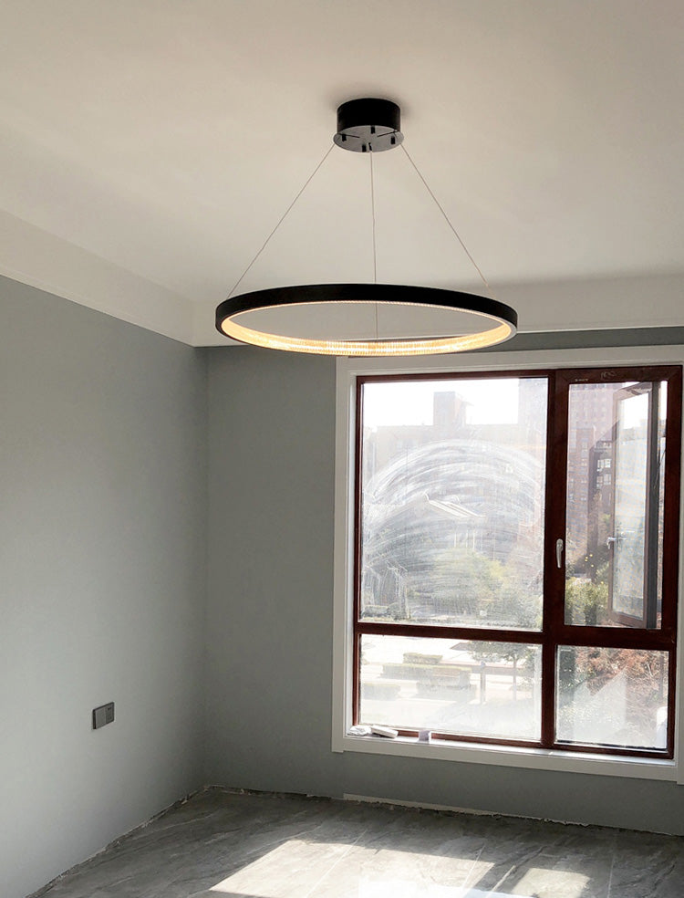 Clear Acrylic Shade Minimalist Suspension Light for Living Room Dinning Room