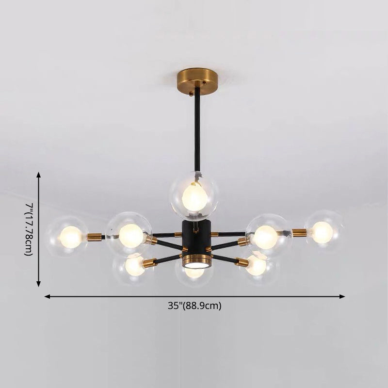 Globe Chandelier Light Fixture Modern Glass Pendant Lighting for Restaurant