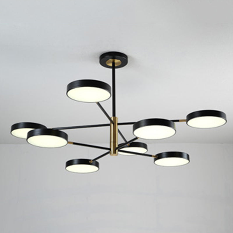 Two Layers Iron Chandelier Contemporary Style Pendant Light for Living Room Dinning Room