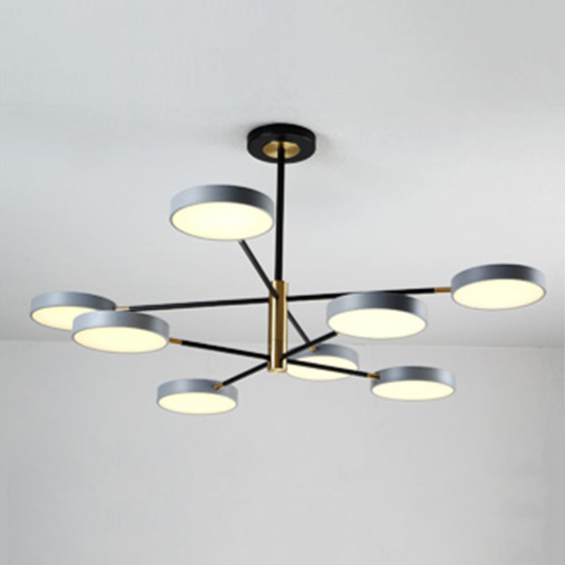 Two Layers Iron Chandelier Contemporary Style Pendant Light for Living Room Dinning Room