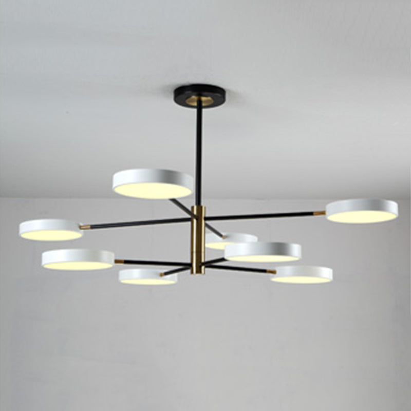 Two Layers Iron Chandelier Contemporary Style Pendant Light for Living Room Dinning Room