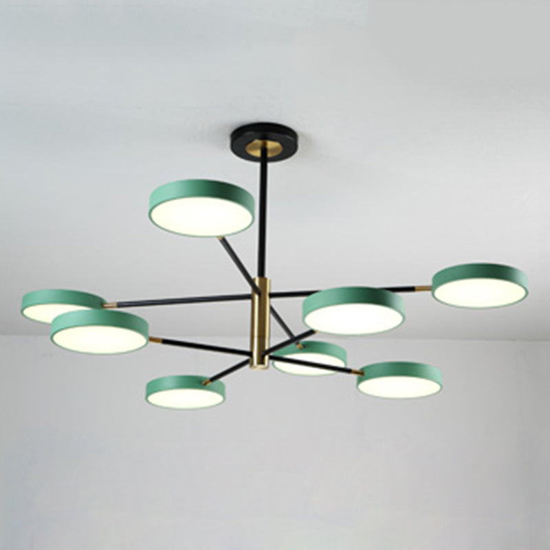 Two Layers Iron Chandelier Contemporary Style Pendant Light for Living Room Dinning Room