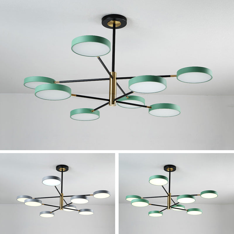 Two Layers Iron Chandelier Contemporary Style Pendant Light for Living Room Dinning Room