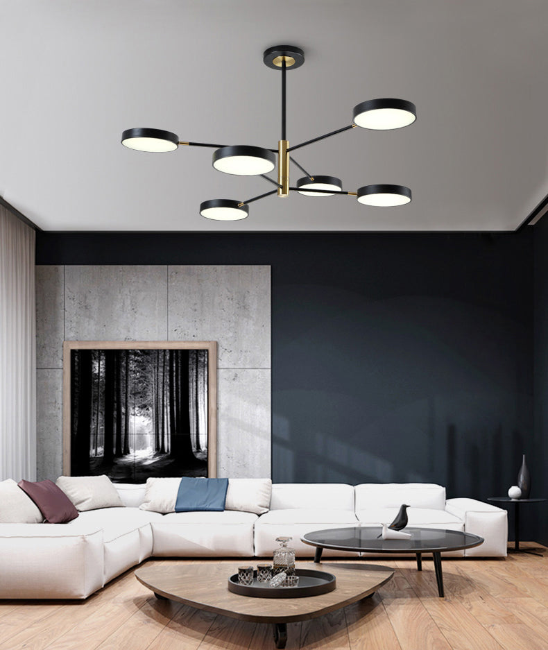 Two Layers Iron Chandelier Contemporary Style Pendant Light for Living Room Dinning Room