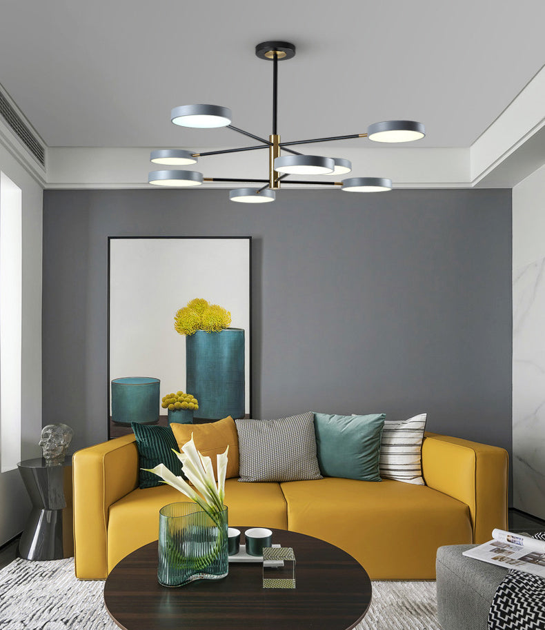 Two Layers Iron Chandelier Contemporary Style Pendant Light for Living Room Dinning Room