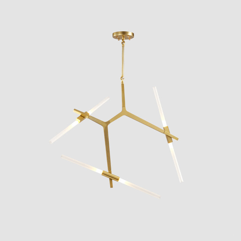 Acrylic LED Chandelier Modern Suspension Light in Gold for Living Room Dinning Room