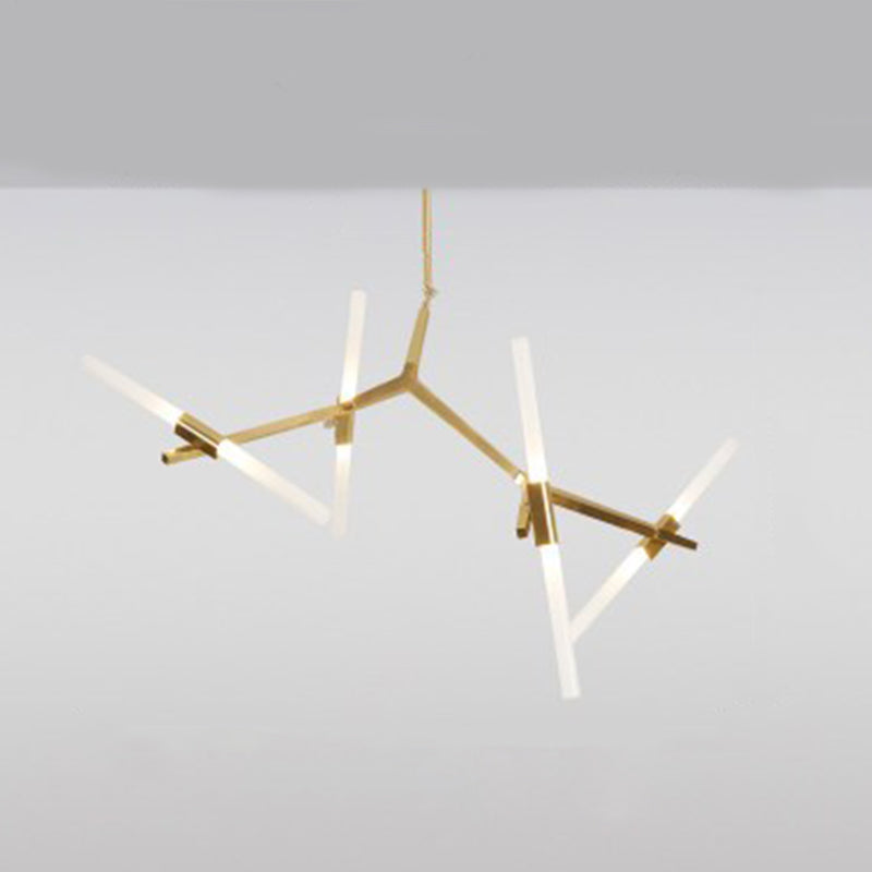 Acrylic LED Chandelier Modern Suspension Light in Gold for Living Room Dinning Room