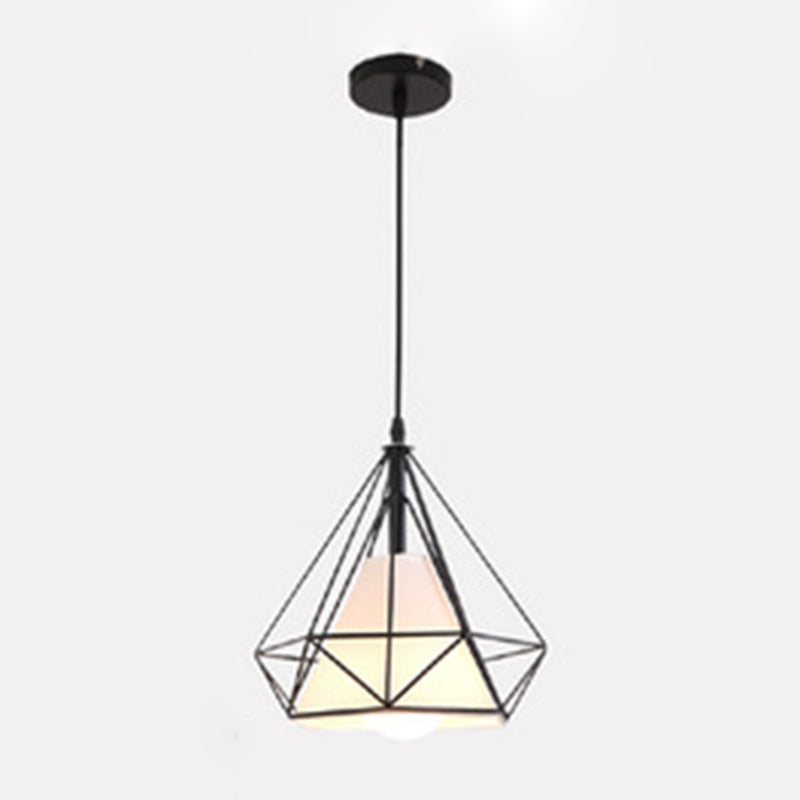 Diamond Metal Hanging Light Fixture Modern Style Down Lighting Pendant for Dinning Room