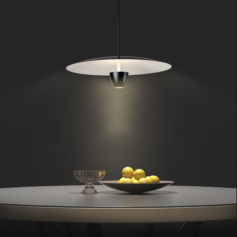 Salle à manger Neutre pendentif léger en métal noir LED de plafond simple