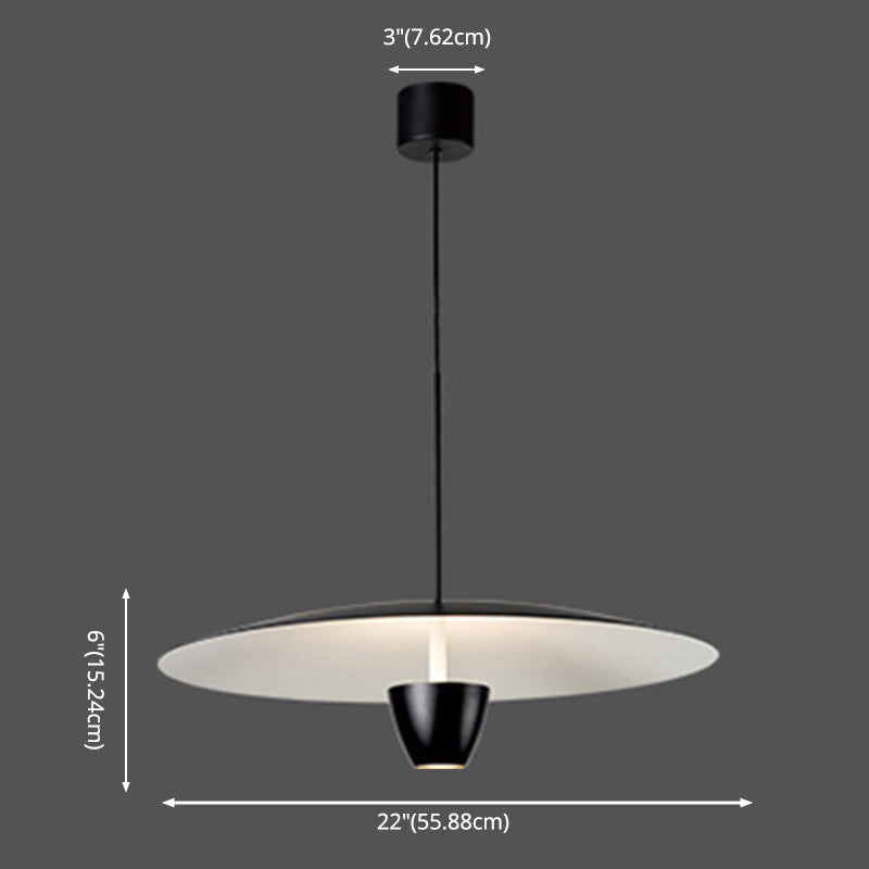 Salle à manger Neutre pendentif léger en métal noir LED de plafond simple